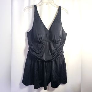 d & co black one piece swimsuit women's 22  #1462